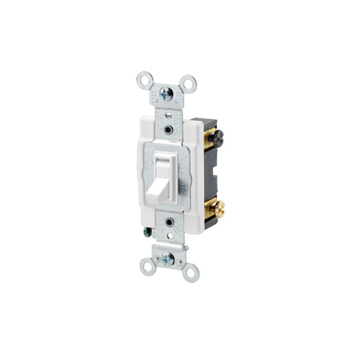 INTERRUPTOR "TOGGLE" 4WAY BLANCO CONEXIÓN A TIERRA 120VAC
