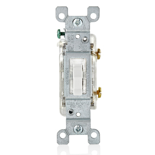 INTERRUPTOR "TOGGLE" CON ILUMINACIÓN BLANCO 1P CONEXIÓN A TIERRA 120VAC